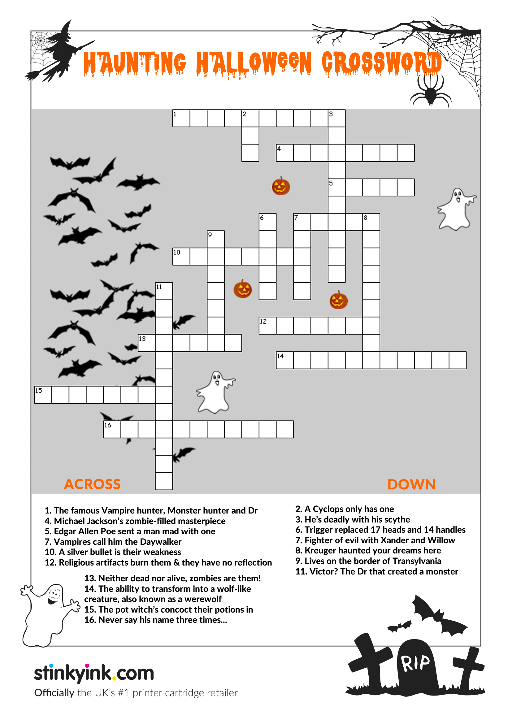 Halloween Decorations Crossword
